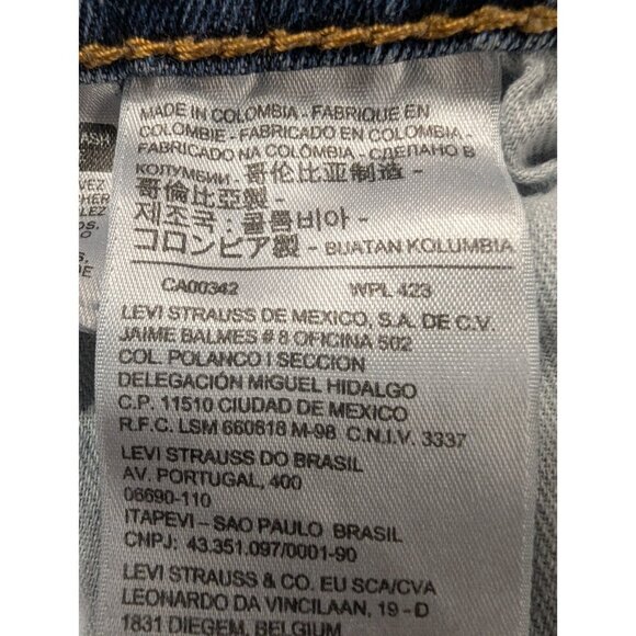 Levis 505 Jeans Mens Size 38x32 Blue Comfort Classic Straight Whiskers Stretch - Picture 12 of 14